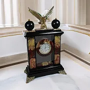 Подарочные каминные часы «Орел» из яшмы и долерита — фотография 1
