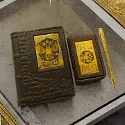 Набор «Ежедневник, кожаная визитница, ручка с гравировкой» — красивый подарок — фотография 1