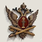 Герб ФСИН, резной из бука, 52×48 см — необычный подарок — фотография 2