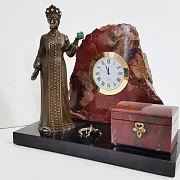 Часы «Хозяйка Медной горы» с яшмой и долеритом — оригинальный подарок — фотография 2