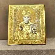 Икона Николая Чудотворца карманная. Златоуст — оригинальный подарок — фотография 1