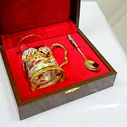 Латунный подстаканник «Охота на кабана» — необычный подарок — фотография 2