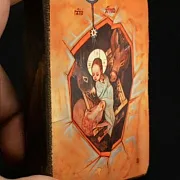 Иконка деревянная "Рождество Христово" — красивый подарок — фотография 2