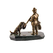 Композиция «Охотник с собакой» из бронзы в подарок — фотография 4