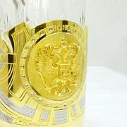 Подарочный златоустовский латунный подстаканник «Гербовый» — фотография 2