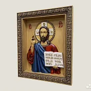 Господь Вседержитель икона резная из дерева в подарок — фотография 3