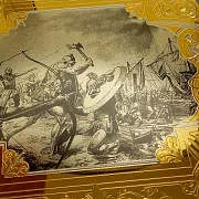 Деревянные нарды «Малахит» с позолоченной златоустовской гравюрой — красивый подарок — фотография 6