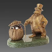 Ручная работа: Фигурка «Крот банкир» из бронзы и камня — фотография 2