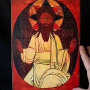 Икона деревянная "Господь Саваоф" — необычный подарок — фотография 1