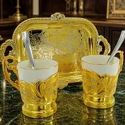Кофейная пара из фарфора "Узорная". Златоуст — необычный подарок — фотография 1