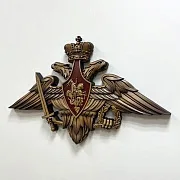 Резной герб ВС РФ из бука, 40×63 см — оригинальный подарок — фотография 3