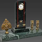 Часы «Погон» с гербом МЧС и подставками — необычный подарок — фотография 2