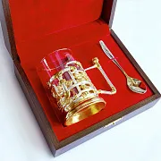 Латунный подстаканник «Ретро» — оригинальный подарок — фотография 3