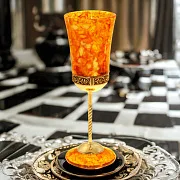 Подарочный бокал для вина из камня (янтарь) — фотография 1