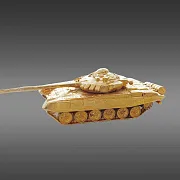 В подарок: Миниатюра танка Т-72М1М из бронзы с позолотой — фотография 3