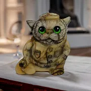 Скульптура «Кот с мешком» из камня — необычный подарок — фотография 1