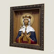 Резная икона из дерева Святая Людмила — красивый подарок — фотография 3